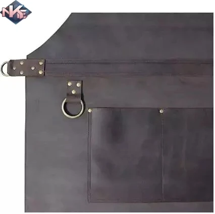 Leather Kitchen Apron Leather Apron with Pockets for Barber with Adjustable Belt Loops Unisex Apron for House Clean