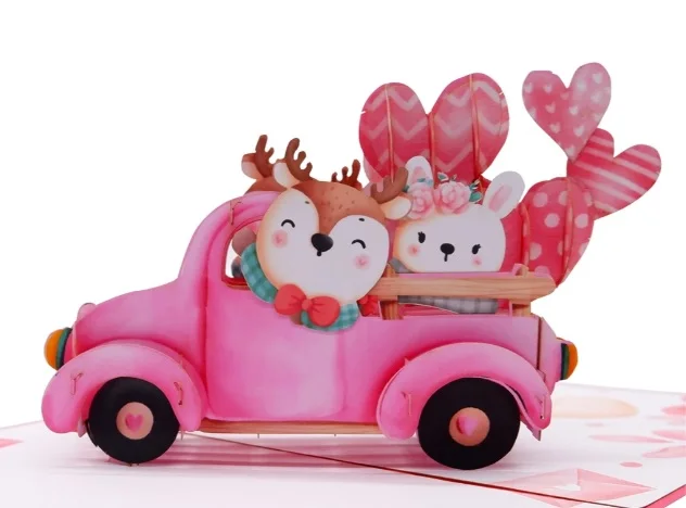 Best Choice Bunny Birthday Cute 3D Pop Up Card Custom Laser Cut Anime Art Paper Handicraft Wholesale Custom Design Top Trending