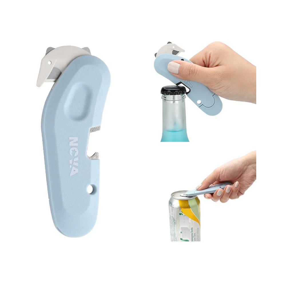 Promotional Gift Magnetic Beer Bottle Opener and Soda Can Opener with Concealed Blade for Cutting Box, Packing Tape, Shrink Wrap