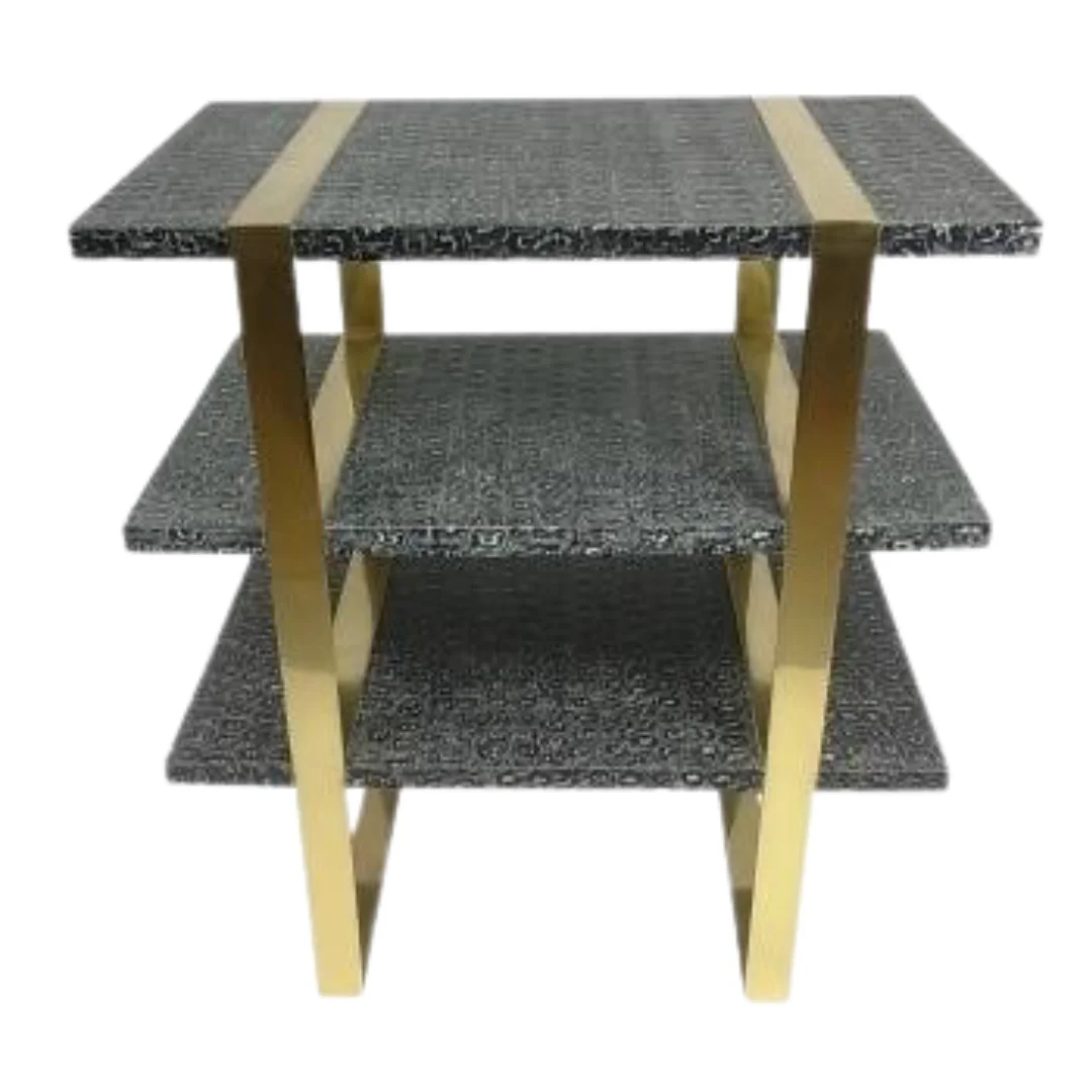 Стол из искусственной шереновой смолы с тремя выдвижными ящиками, ротанговая/плетеная сервировочная подставка из Вьетнама для мебели для гостиной