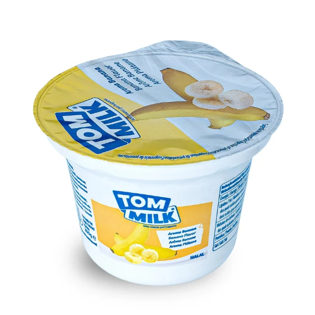 Лидер продаж, банановый йогурт TOM молоко с длительным сроком годности, 200 г (1.5% жира)