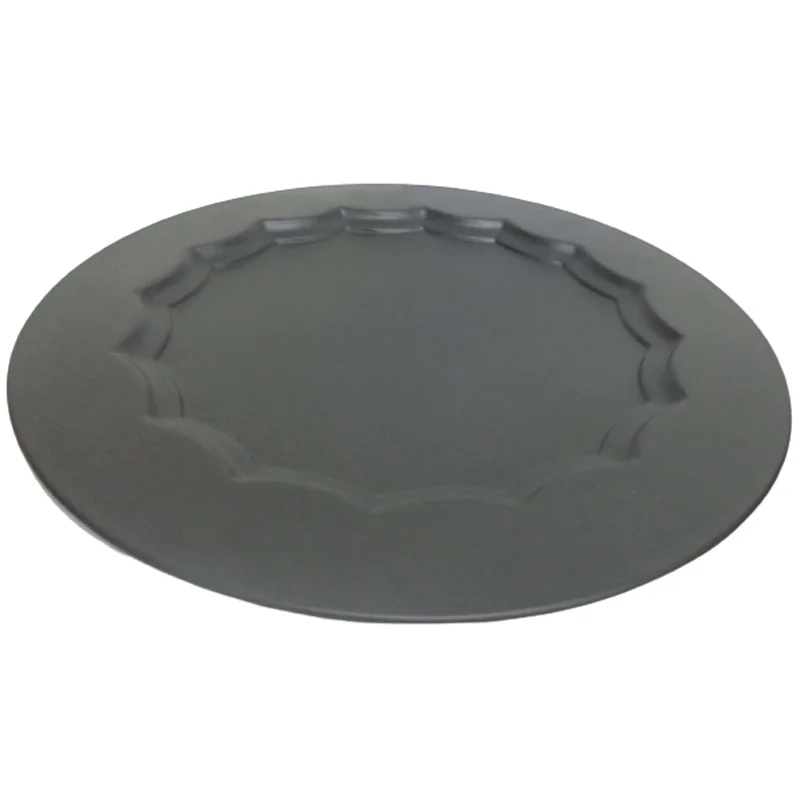 Metal Round Shape Serving Plate Nickel Antique Color Plate Dish And Tray For Serving Food In Restaurant Handcrafted