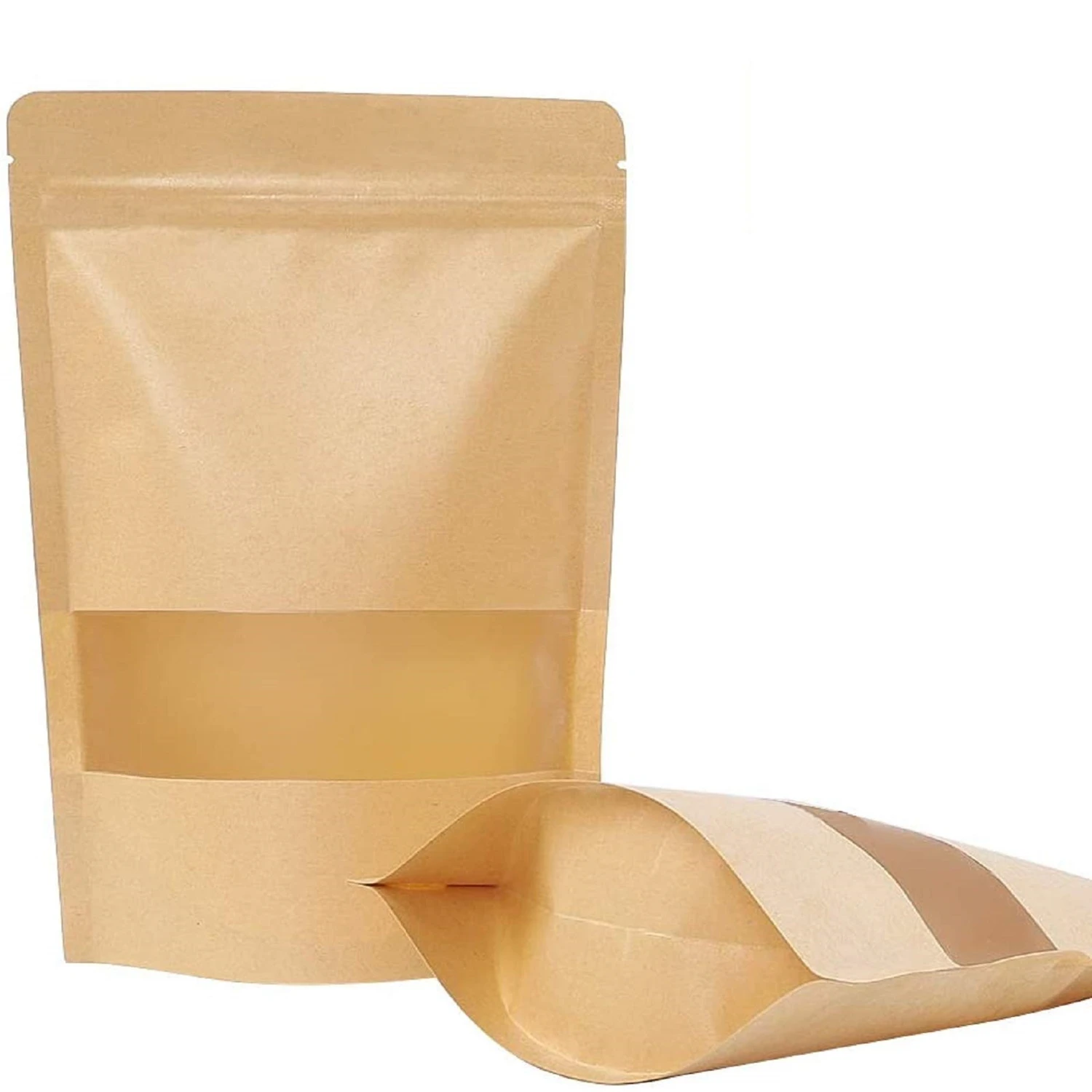 Paper For With Craft Powder Packaging Functional Food Kraft Stand Up Spice Bags Valve And Coffee Tea Flat Gusset Zipper Bag