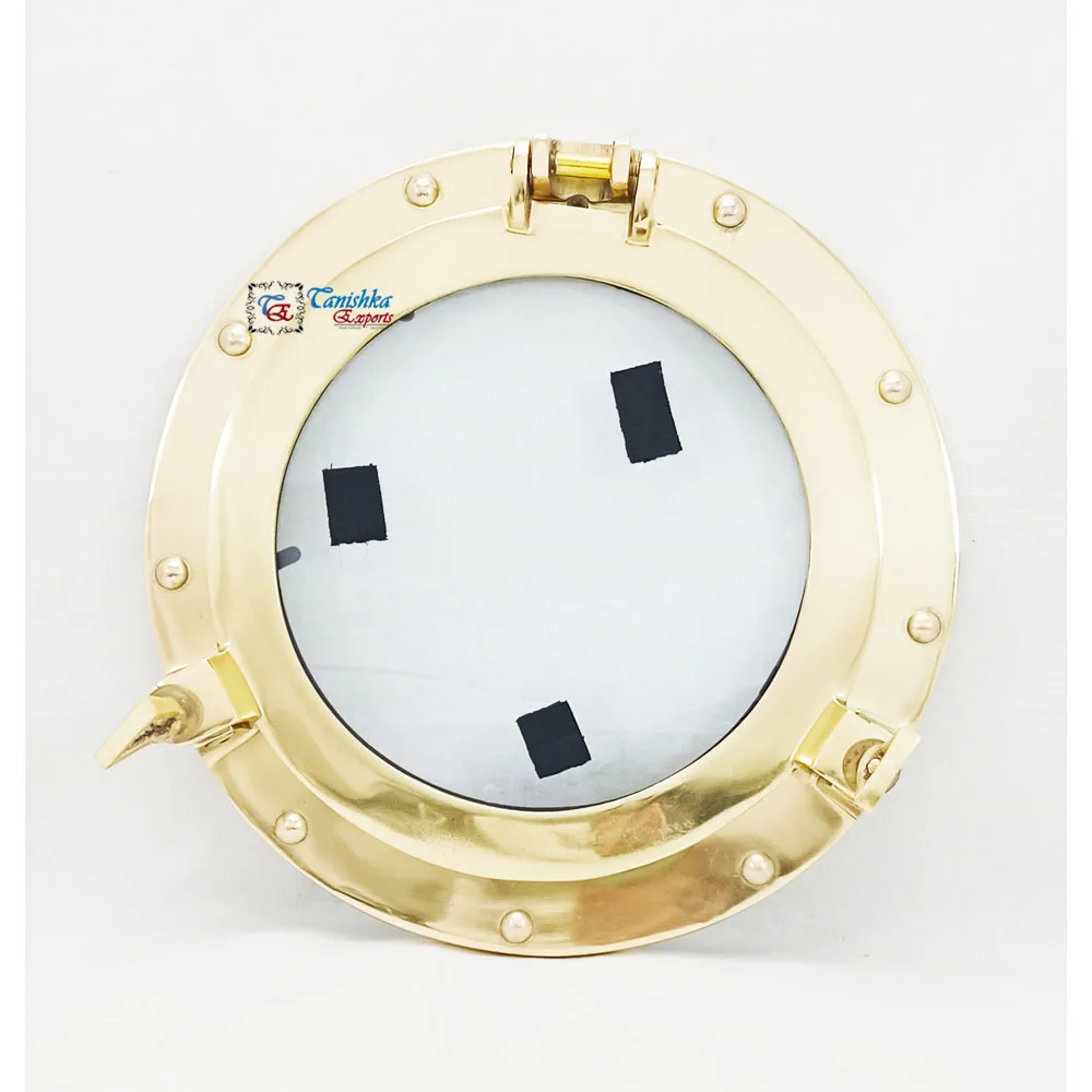 Морской дизайнерский иллюминатор с золотой отделкой