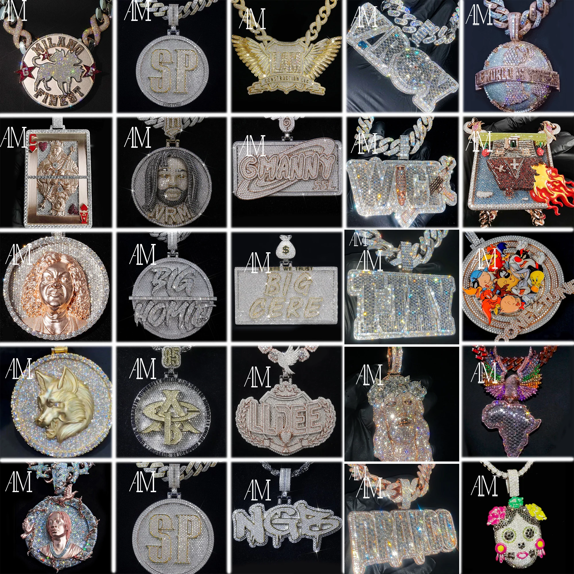 Iced Out Chain Pendant Men Jewelry Passes Diamond Tester 14K 18K Solid Gold Letter Name Hip Hop Custom VVS Moissanite Pendant