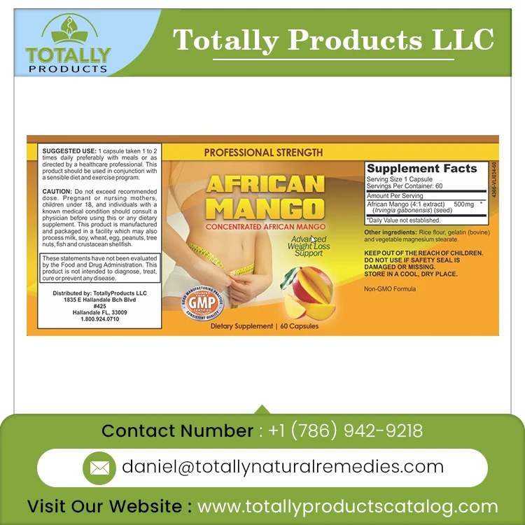 New Best Selling African Mango Extract Weight Loss Capsules Healthcare Supplement