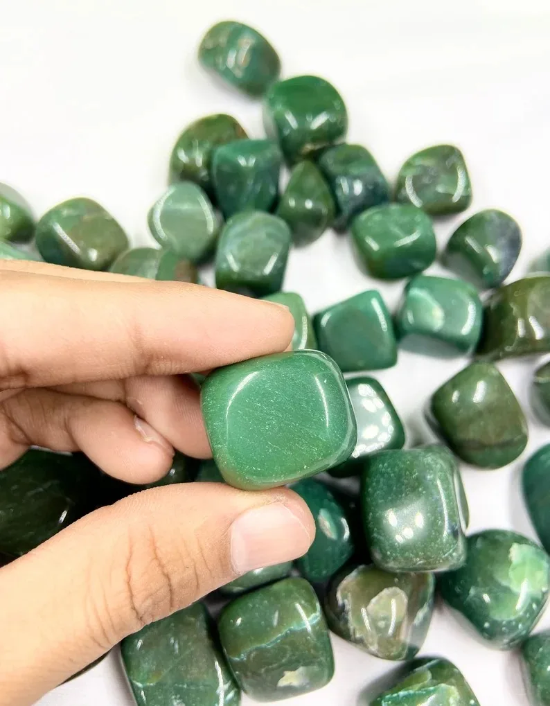 Wholesale Best Quality Nephrite Jade Tumbled Stones Natural Polished Ethically Sourced Green Jade Crystal Healing Tumble Stones