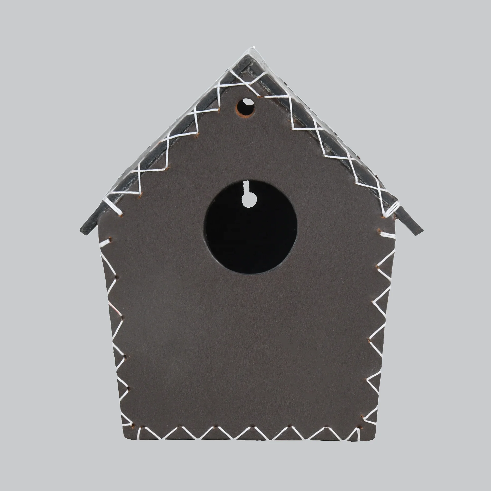 DIY LEATHER CRAFTED HUT SHAPE BIRD HOUSE INDOOR OUTDOOR WALL/ TREE MOUNTED LEATHER BIRD NESTING BOX FULLY CUSTOMIZATION ACCEPTED