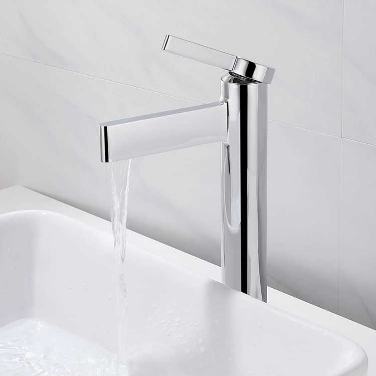 Mounted Contemporary Waterfall Basin Mixer Faucet - Brass Bathroom Sink Tap for Modern Style