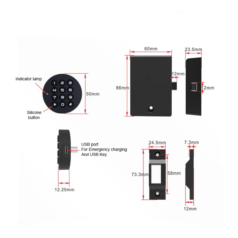 Smart Keyless APP Cabinet Lock Hidden Safe Electronic RFID Card Locker Lock For Furniture