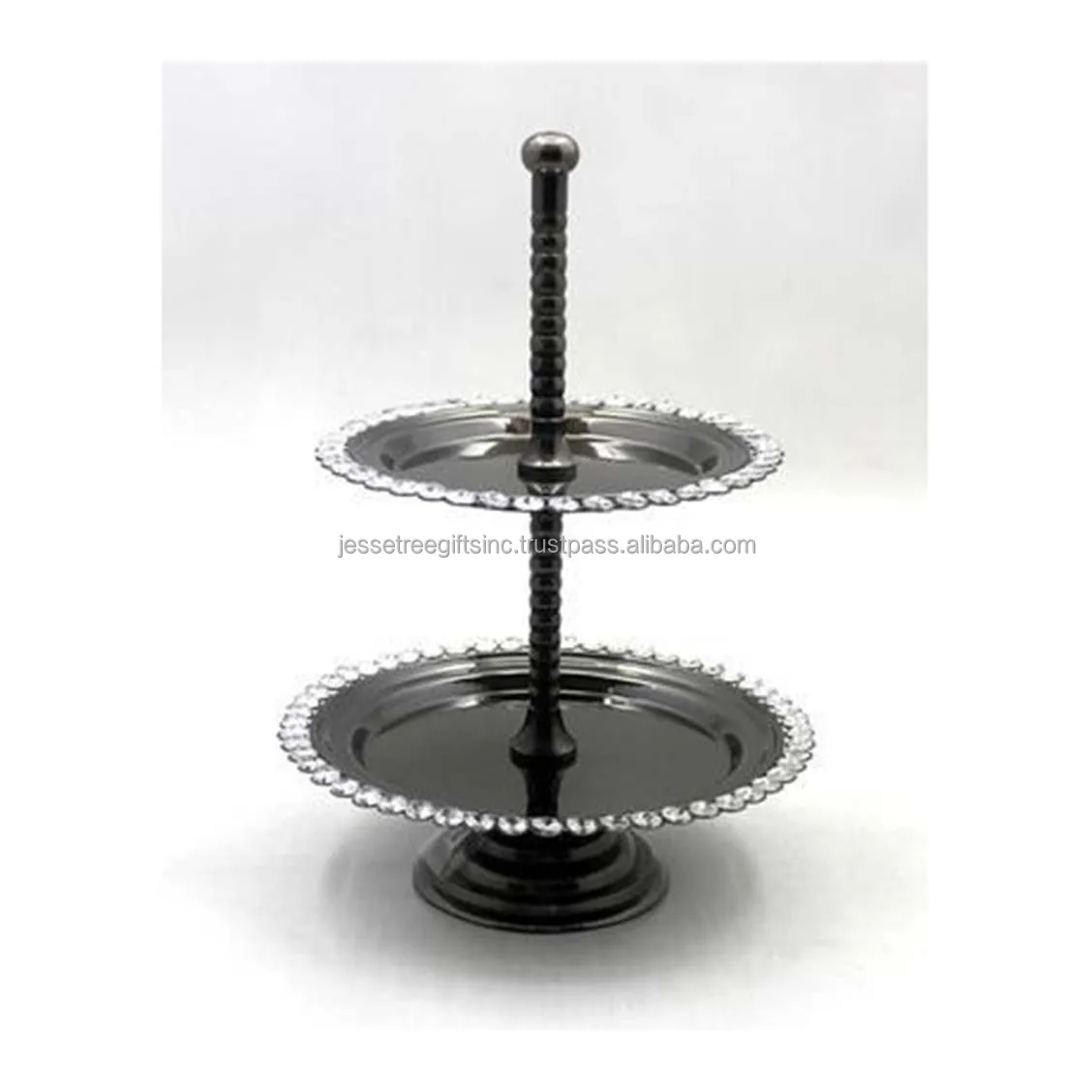 Metal Cake Stand With Nickel Plating & Pink Enamel Finishing Three Tiers Square Shape High Quality For Serving Wholesale Price