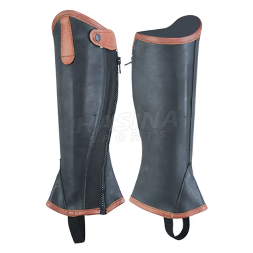 Hot Selling Customized Logo Printing Light Weight Men Half Chaps Top High Quality Half Horse Riding Chaps