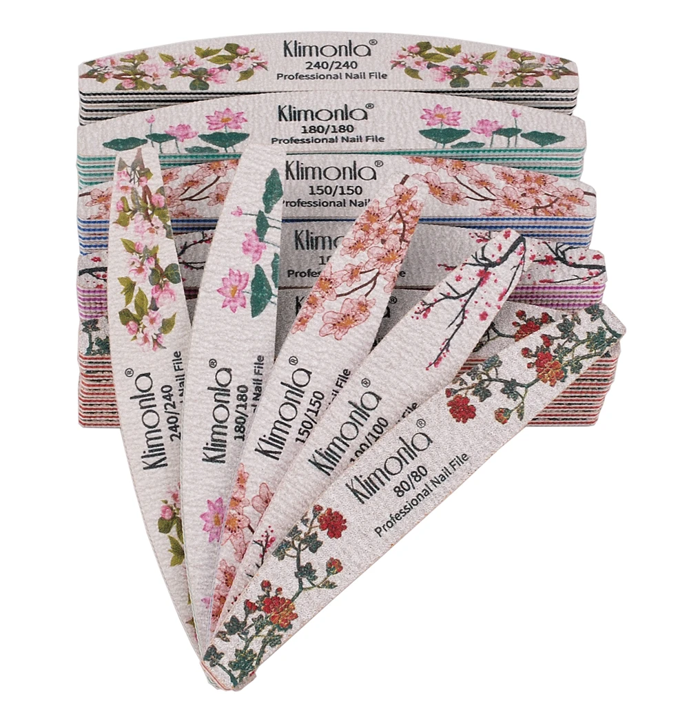 Free Samples Nail File 80/80  Custom Logo Professional Drill Machine Printed 100 150 180 240 Nail File