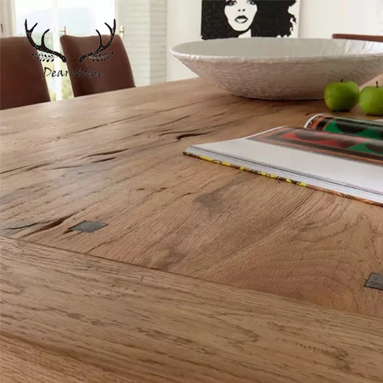 Dining Room Furniture White Oak Solid  Wood Bench Dining Table Set Anti-fouling Wooden Table