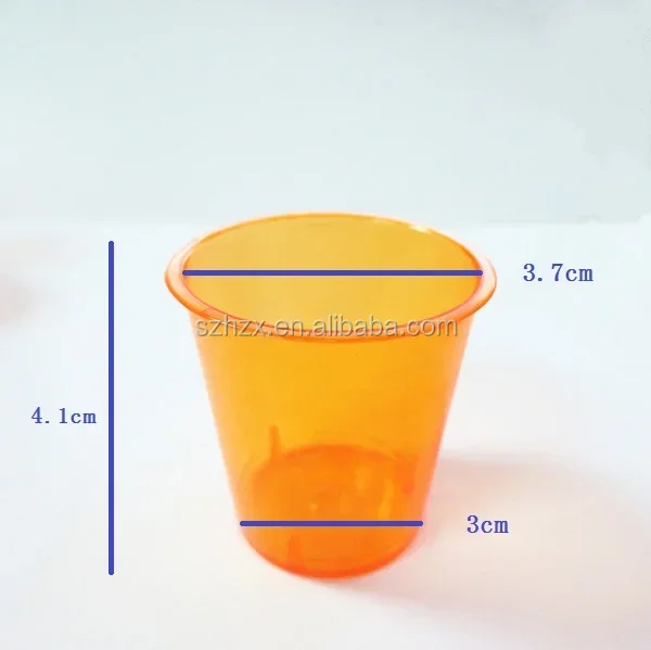 Wholesale plastic edible communion 1oz Cheap Customized Logo Clear Wine Drinking small cup Multi colored Shot Glasses