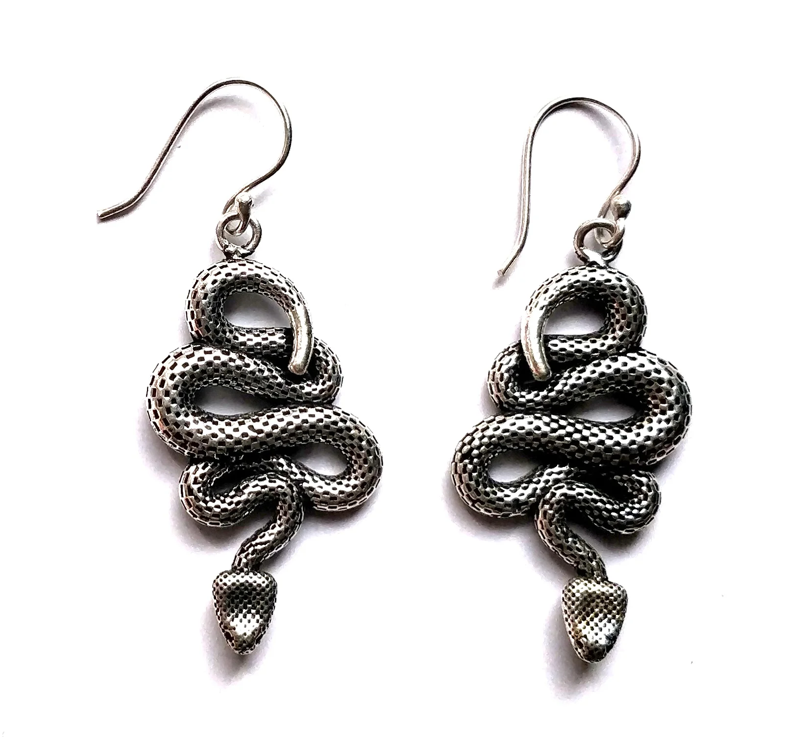 Fashion Earrings Metal Brass Carving Animal Snake Earrings Antique Exaggerated Snake Earrings Jewelry