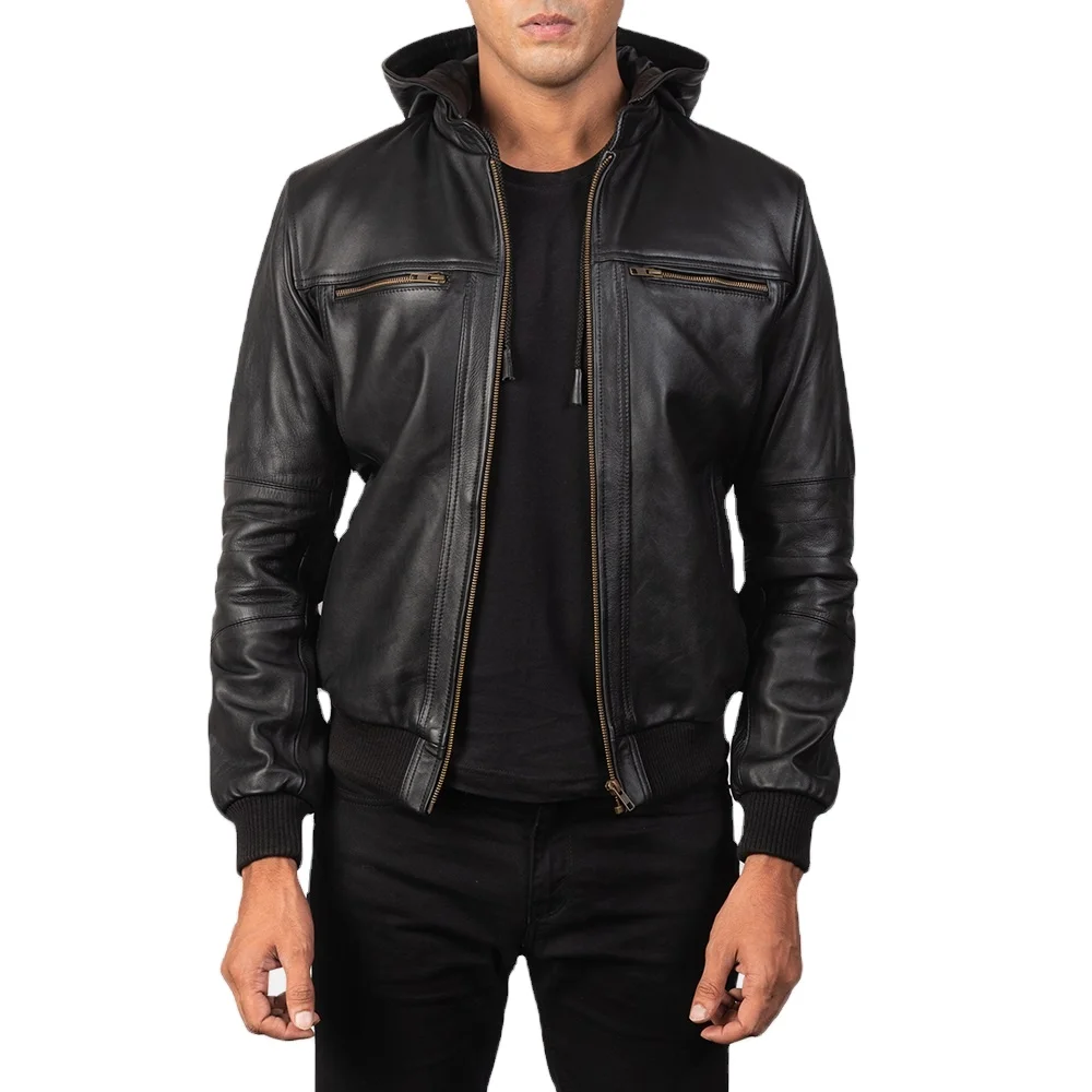New Fashion Distressed Vintage Leather Jacket Men Genuine Lambskin Mens Leather Jacket