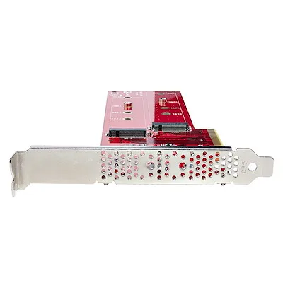 High-performance PCIe x8 / x16 to Dual NVMe or AHCI M.2 SSDs, 7.8GBps/Drive Dual M.2 PCIe SSD Adapter Card for