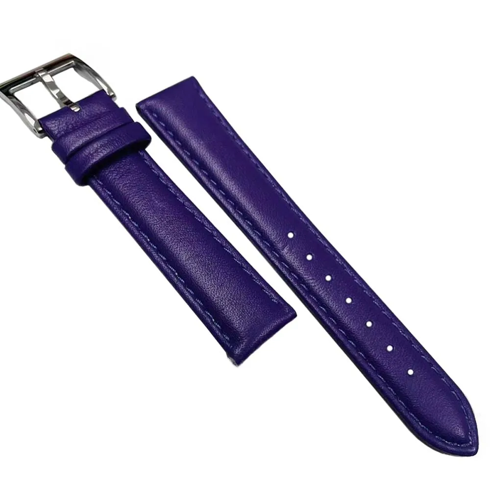 Factory Top Quality ODM Navy Universal 10Mm Italian Leather Replacement Watch Strap Italian nappa For Classic Watch