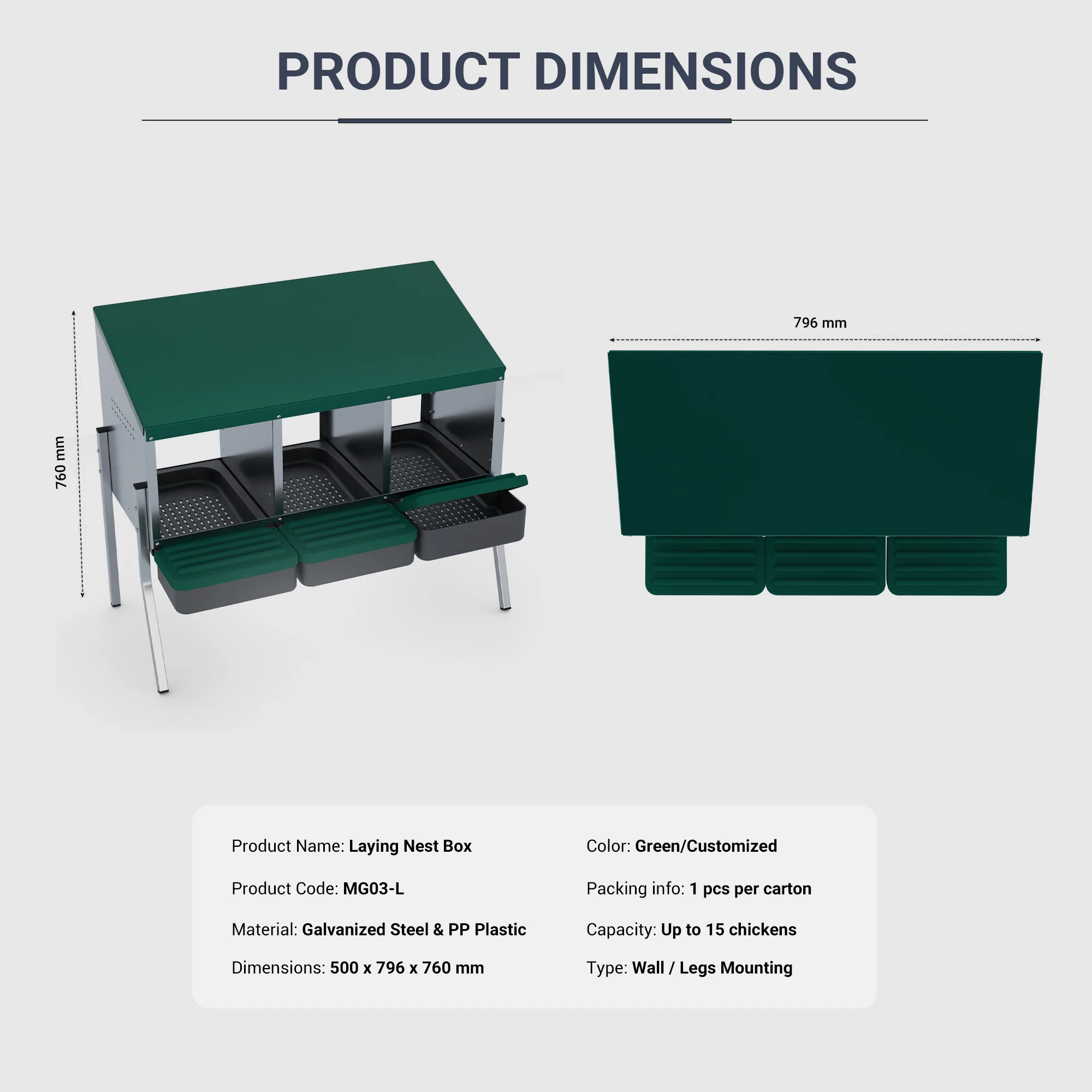Spacious and Sturdy Metal Coop for Hens: Des Champs MG03-L