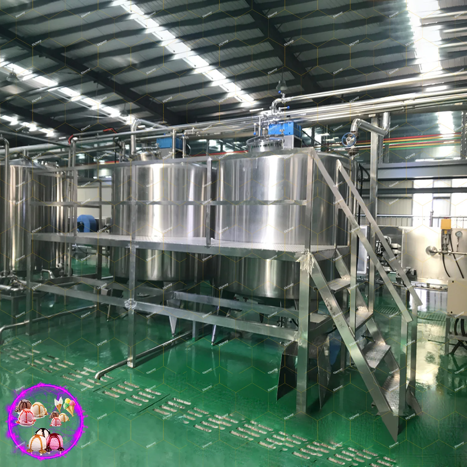 Industrial Fruit ice cream fruit smoothie milk processing line and machines
