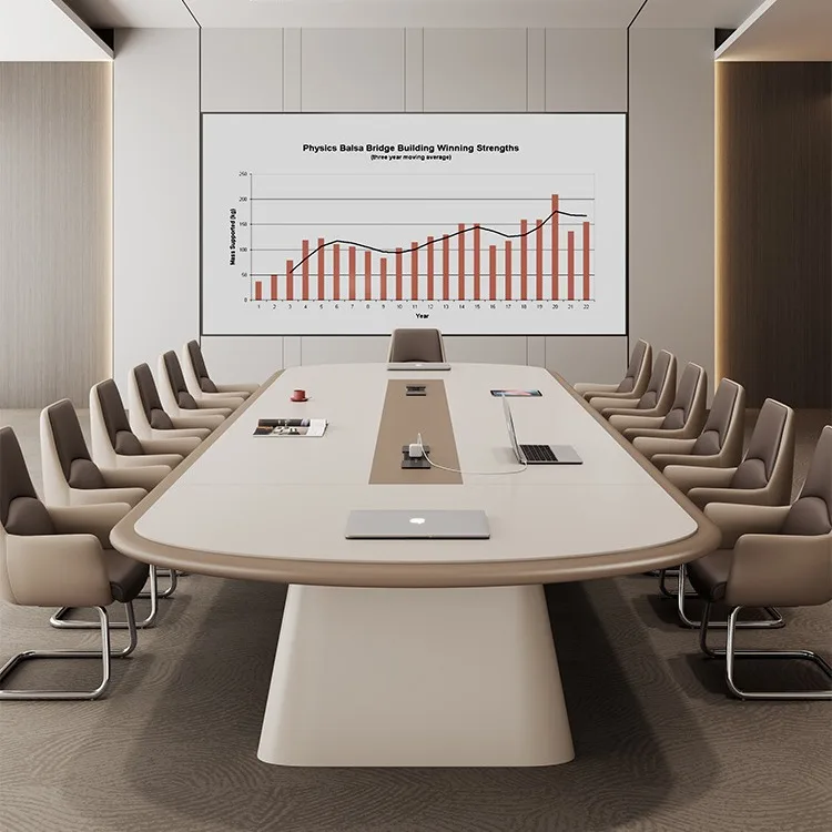 2024 новый овальный современный простой деревянный стол для переговоров нескольких человек встреч и