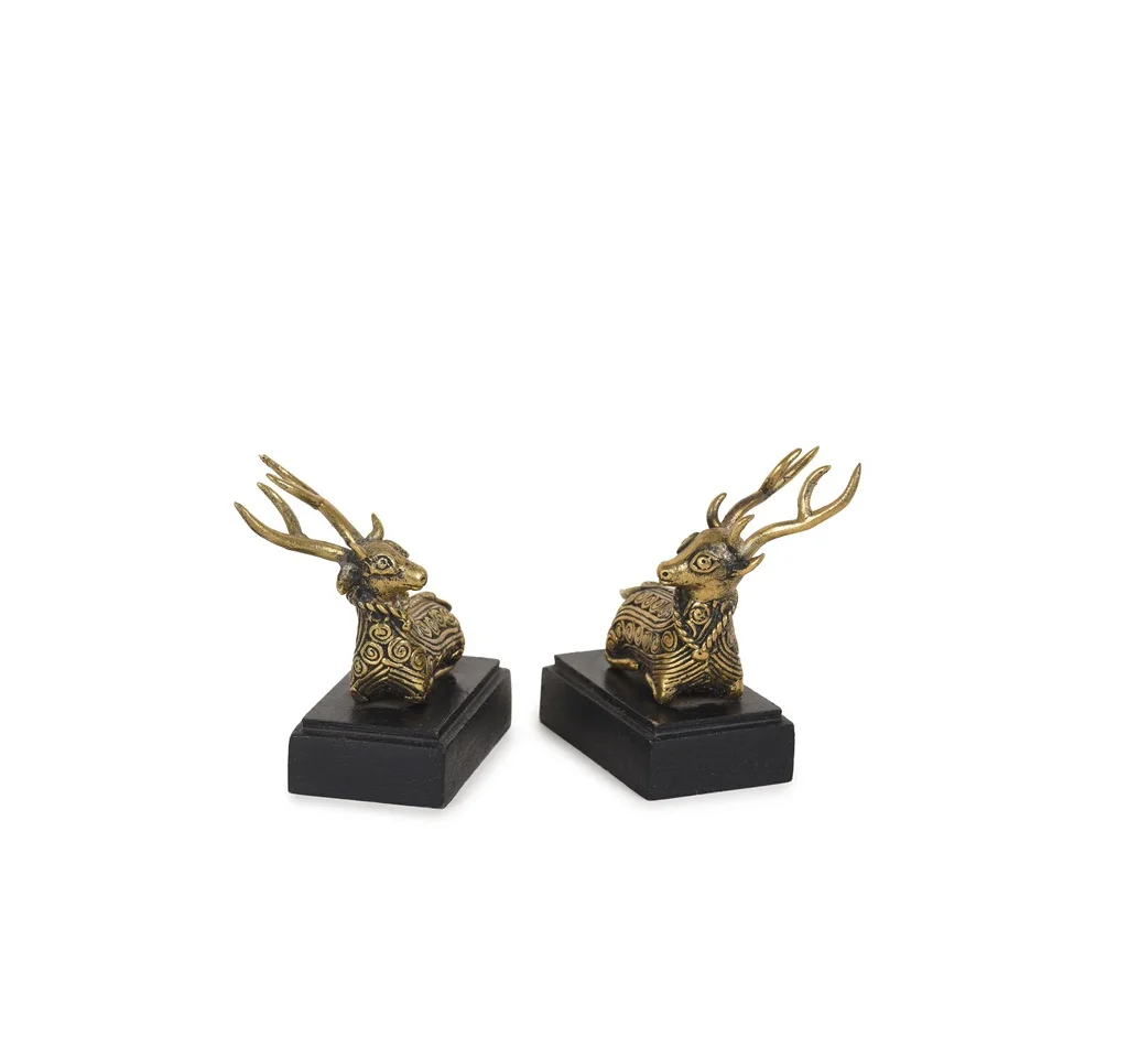 Pure Brass  Hiran (Sweep Deer) Set For Table Decoration Decorative, Dhokra Art