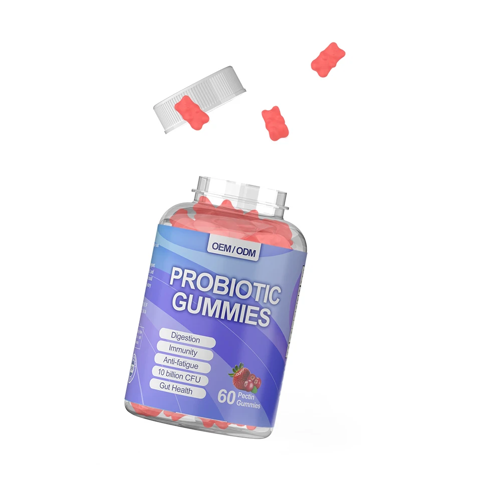 Hot Selling Probiotic Gummies with 10 Billion CFU Prebiotic and Vitamins Digestive Support and Gut Health Natural Pectin Gummies