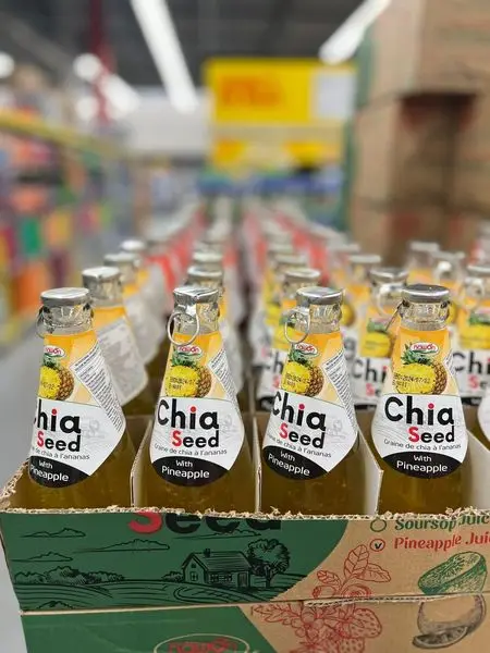 Mix Juice with Chia Seed Drink 290ML Glass Bottle Healthy Soft Drinks Low Sugar Wholesale Supplier Free Sample Vietnam Beverage