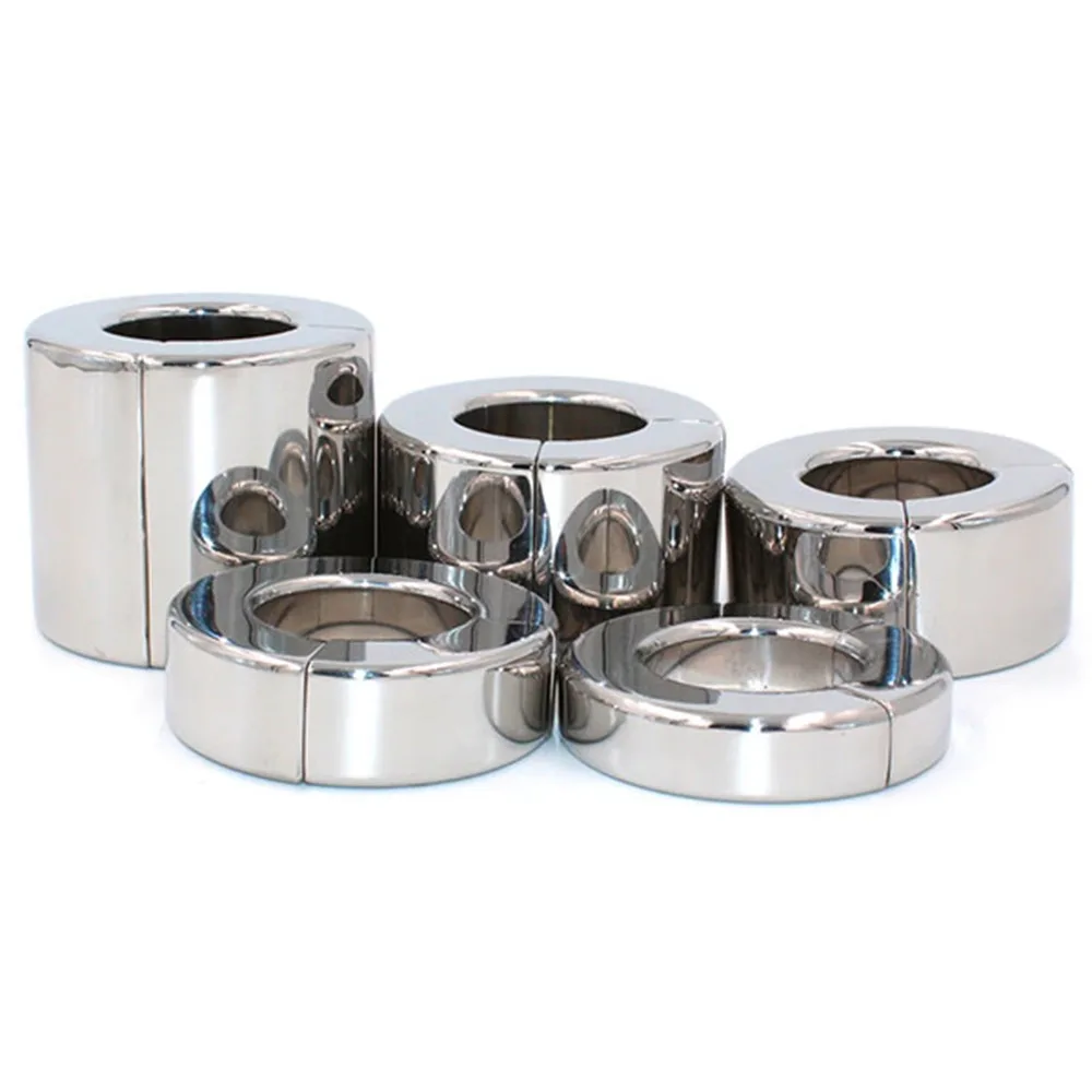 High Quality Different Sizes Magnet Ball Stretcher Stainless Steel Penis Enhancer Sex Toys for Men 15x35mm,