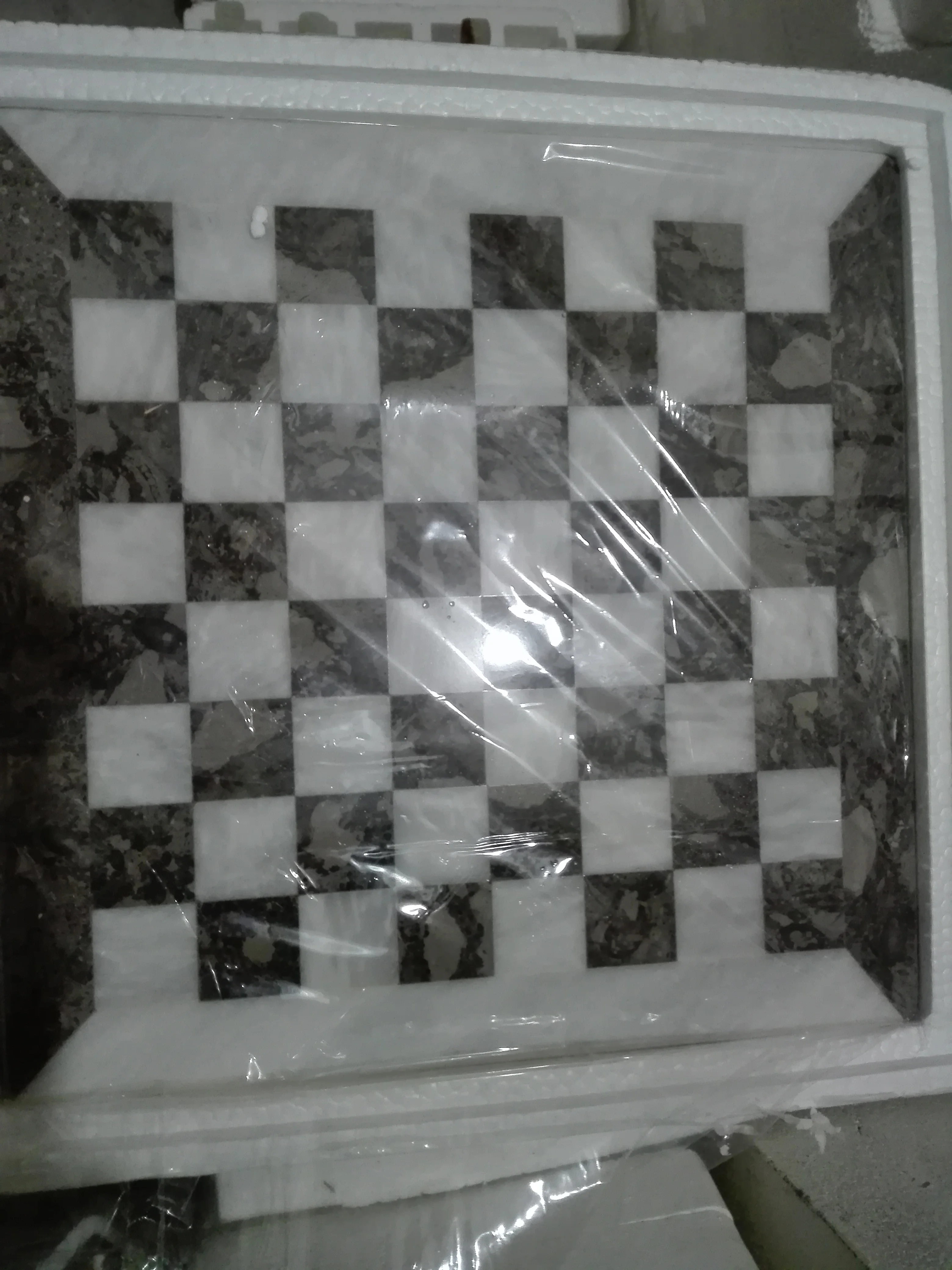12 inch Chess Game Board Set , 16 inch Green Onyx Handicraft , 15 inch White Black Marble Chess Board Sets with figurine