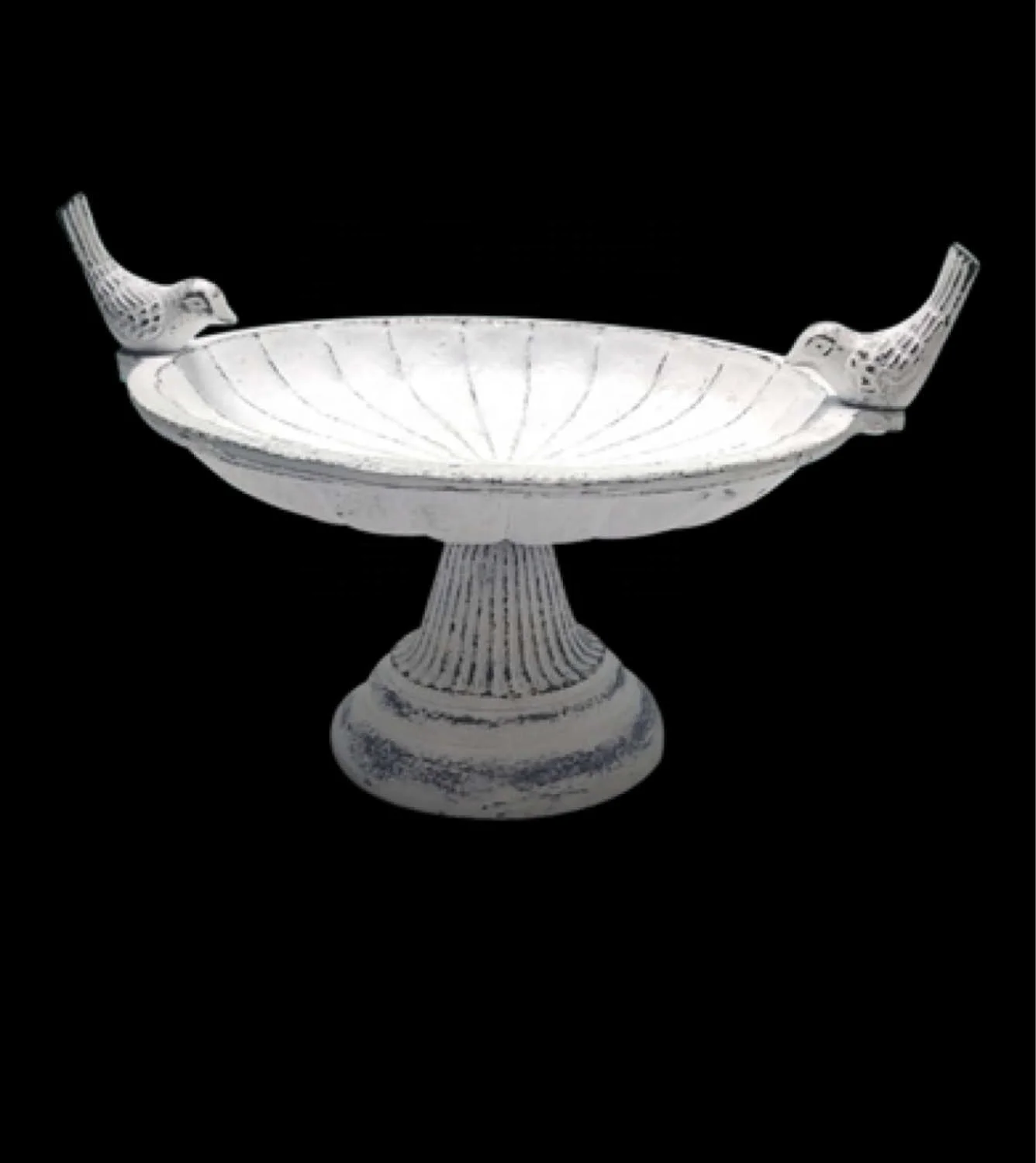 Exclusive Quality Round Shape Wall Mounted Solid Iron Bird Bath with heart shape rod hanger for Home and Garden Decoration