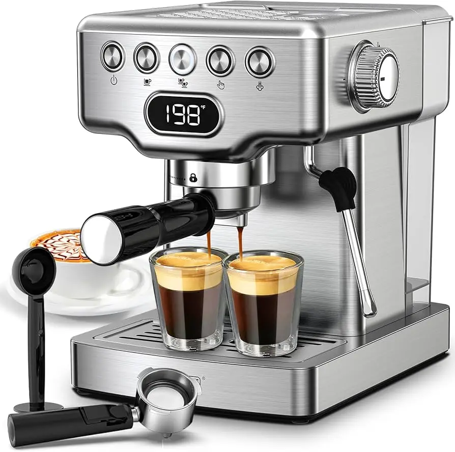 Coffee Maker 15 Bar Touch Screen Cappuccino Automatic Coffee Machine with Grinder