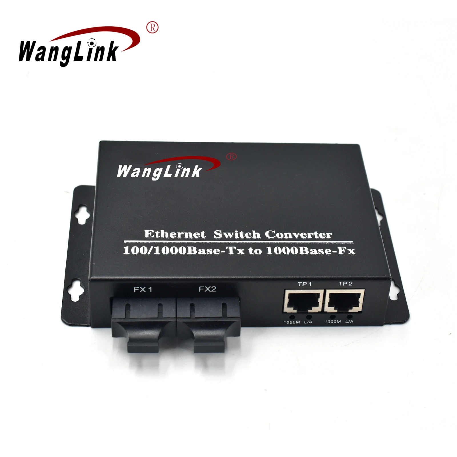 Wanglink desktop and wall mount two SC LC FC SFP port two RJ45 port Gigabit ethernet media converter fiber/T Transceiver