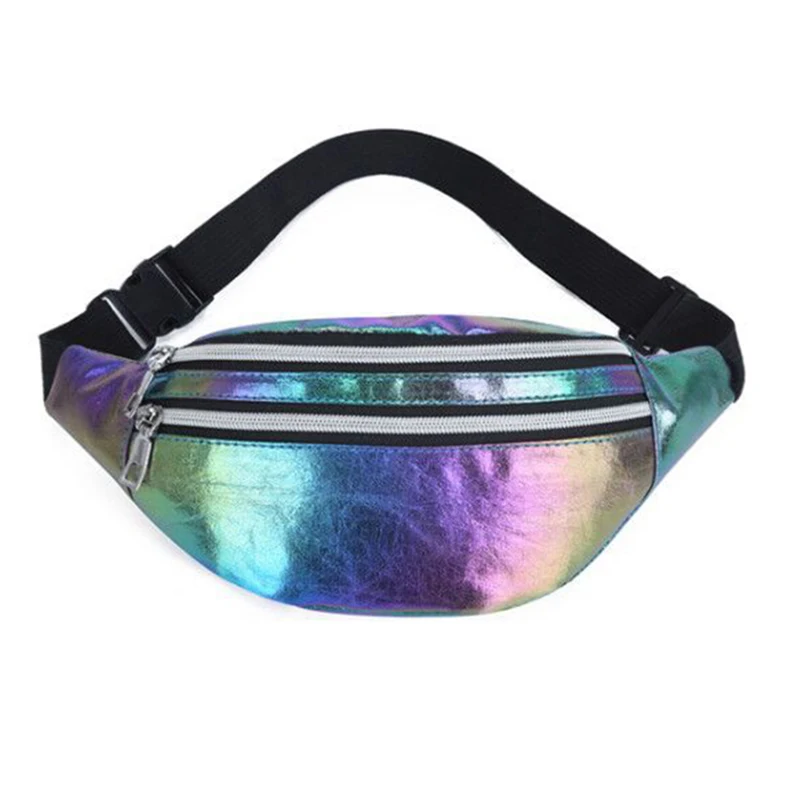 Holographic Fanny Pack Waist Packs Shiny Waist Bum Bag Travel Party Festival Running