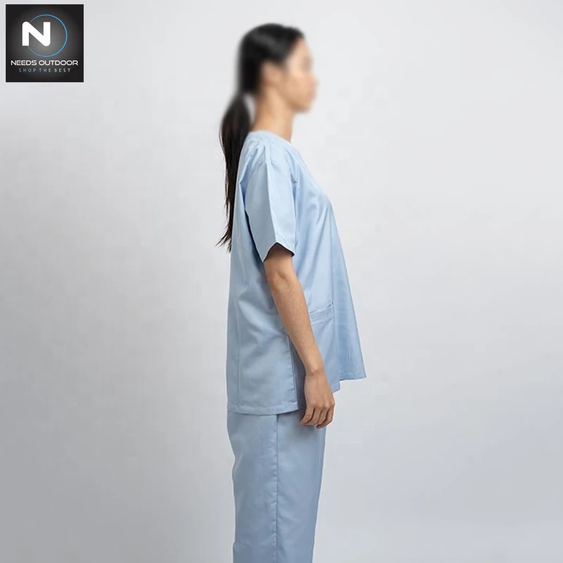 Pakistan Made Best Sale Scrub Suit In One Color Customize Style Nurse Wear Breathable Scrub Uniform By NEEDS OUTDOOR