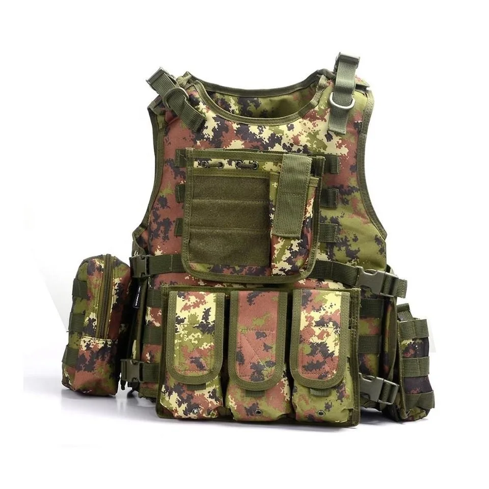 Wholesale Outdoor Five Colors Adjustable Breathable Tactical Vest for Hunting Fishing Paintball Training
