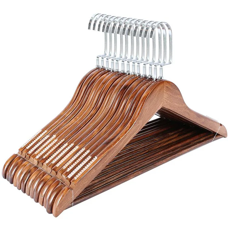 FMH063 wholesale Low Price Custom Wooden Hangers vintage Cloth scarf pant dress coat wooden hanger Hanger Wood