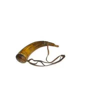 Powder horn with best quality and cheap price black Buffalo\ox powder horn for powder for unpolished for single packing