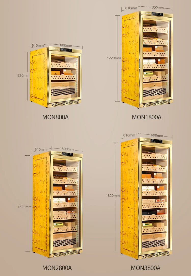 Raching mon800a embraco compressor  spanish cedar electronic humidor fridge for cigar aging
