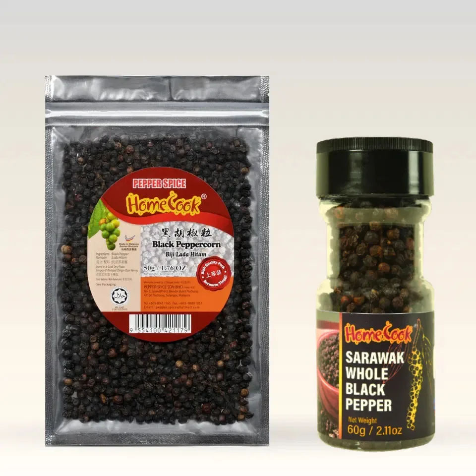 Halal Certified Whole Black Pepper 60g Cooking Flavorful Savory Natural Healthy Organic Spices Condiment