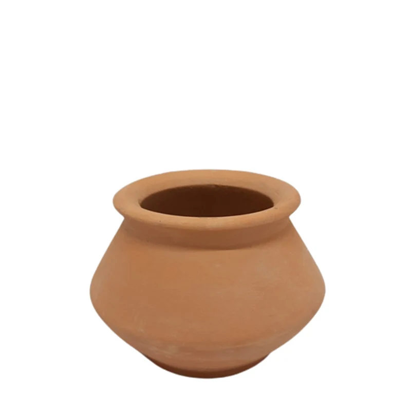 Home Decorative Clay Made Round Flower Vase Natural Color Book Flower Vase For Garden & Tabletop Decoration Customized