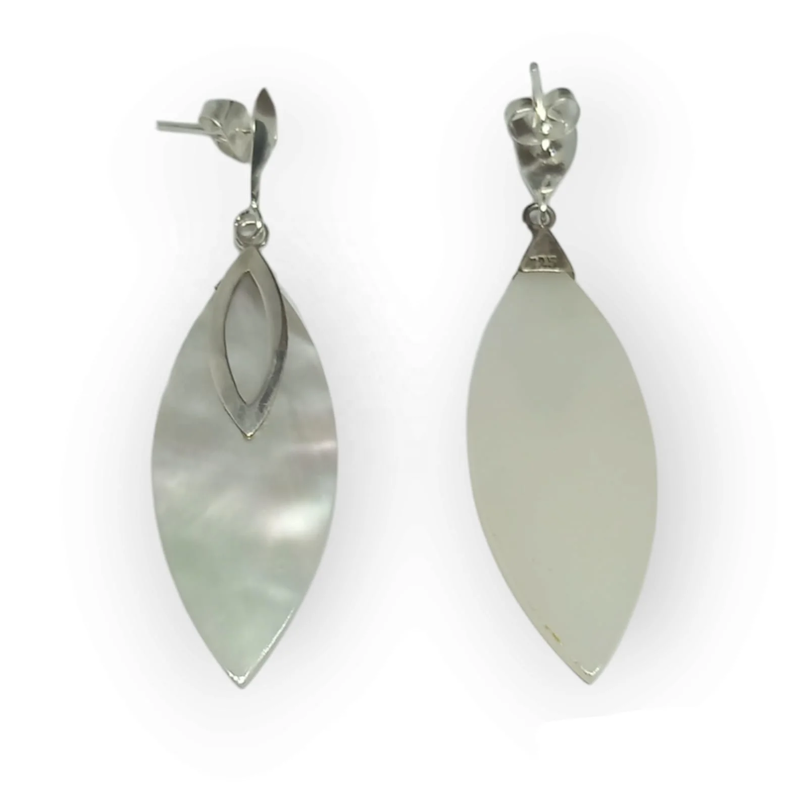 NY-ER155-Silver Stud Earring With MOP Fashion Luxury Famous Designer Brands Jewelry High Quality