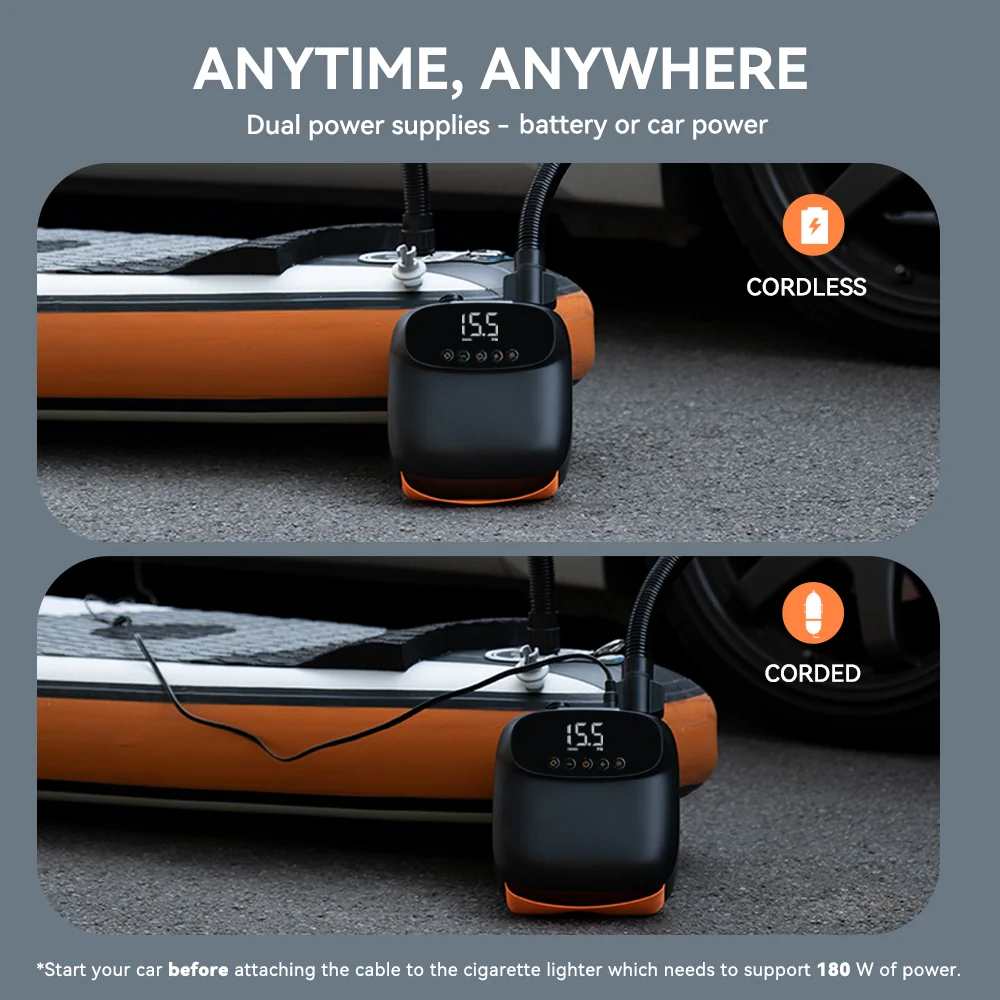 AIRBANK Digital Smart Inflation & Deflation Air Mattress Pump Electric Paddle Board Pump Mini Air Pump For Sup