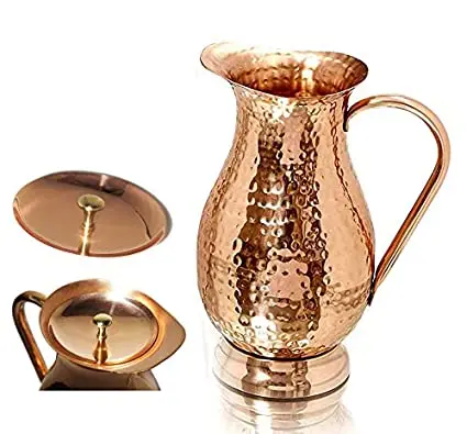 Hot selling reasonable price Drinking Water Pitcher Jug Decorative Water Serving Pitcher Pure Copper Pitchers jugs with Handle