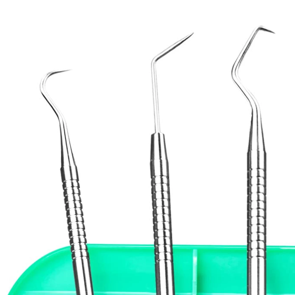 Stainless Dental Tool Set 3 Sets Oral Instruments Dental Tools Dentist Teeth Hygiene Explorer Probe Hook Teeth Care Kits