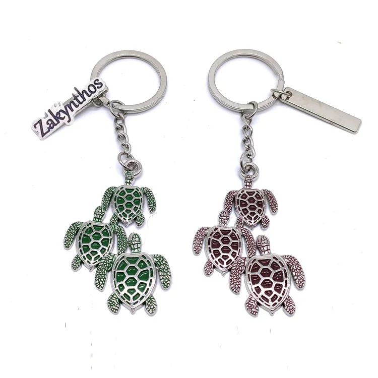 Custom metal country city souvenir keyring santorini greece zakynthos souvenir keychain