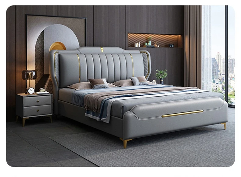 Легкая роскошная кровать размера «Queen-Size»