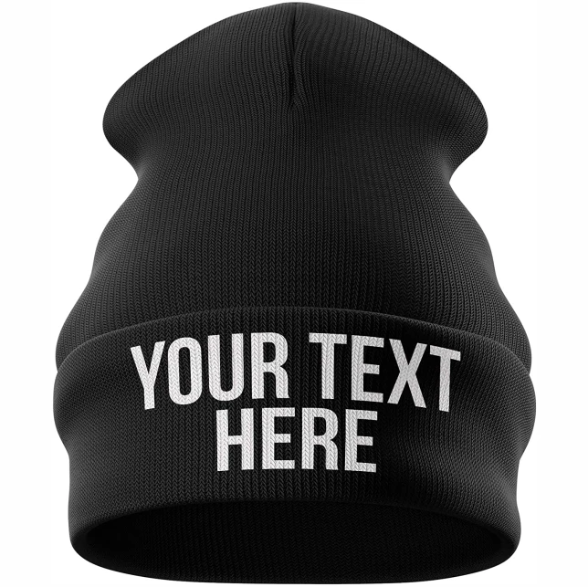 Purple Print House Personalised Beanie Hat - Custom Text Embroidered Beanie Winter Hat Personalised Gifts