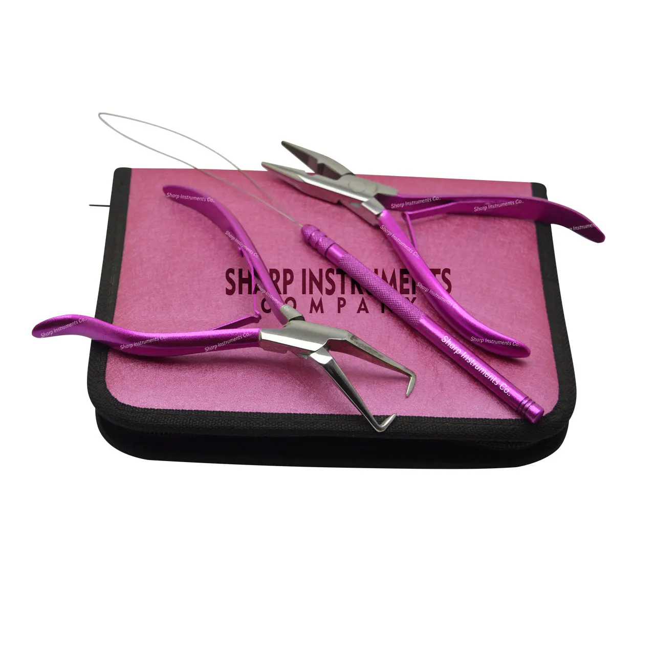 Professional Hair Extension & Beading Tool Kit Plier Set for beads Micro Ring (BLUE HANDEL)